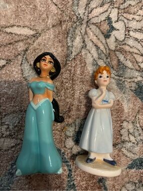 Vintage Disney Jasmine and Wendy Figurines